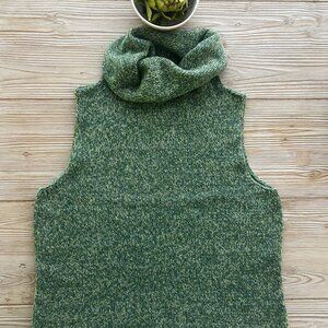 Margaret O’Leary Hand Knit 100% Sleeveless Cashmere Sweater – Mélange Turtleneck